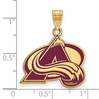 Vergoldet Sterlingsilber Nhl Logoart Colorado Avalanche Buchstabe A Groß Emailliert Anhänger