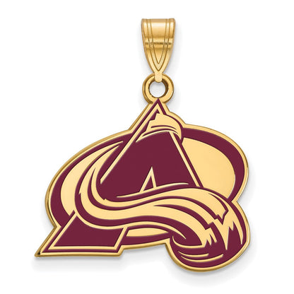 Vergoldet Sterlingsilber Nhl Logoart Colorado Avalanche Buchstabe A Groß Emailliert Anhänger