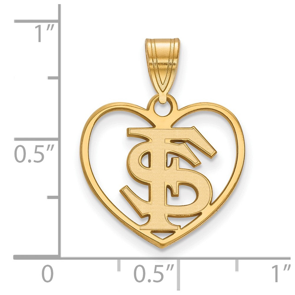 Vergoldet Sterlingsilber Logoart Florida State University F S Herz Anhänger