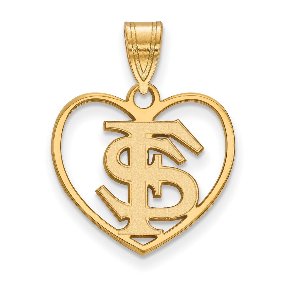 Vergoldet Sterlingsilber Logoart Florida State University F S Herz Anhänger