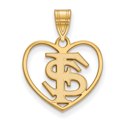 Vergoldet Sterlingsilber Logoart Florida State University F S Herz Anhänger