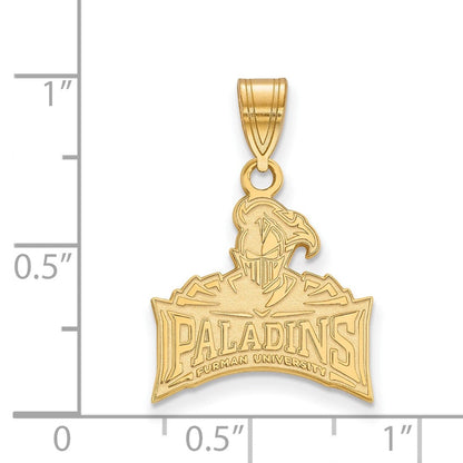 10K Gelbgold Logoart Furman University Paladins Mittel Anhänger