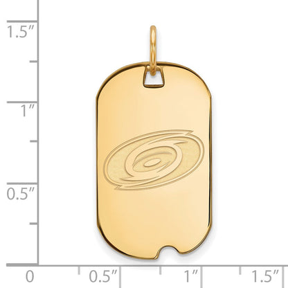 Vergoldet Sterlingsilber Nhl Logoart Carolina Hurricanes Klein Erkennungsmarke Anhänger