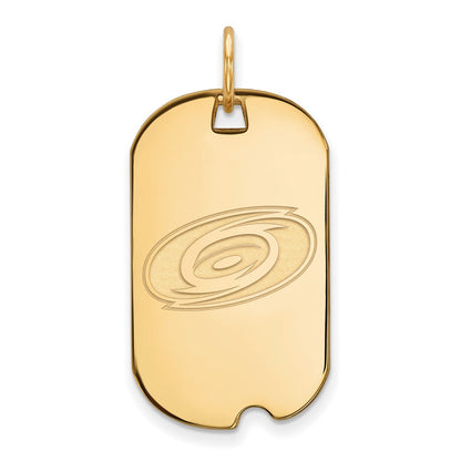 Vergoldet Sterlingsilber Nhl Logoart Carolina Hurricanes Klein Erkennungsmarke Anhänger