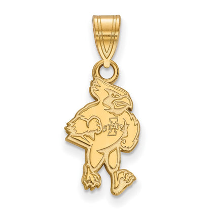 14K Gelbgold Logoart Iowa State University Cardinal Mittel Anhänger