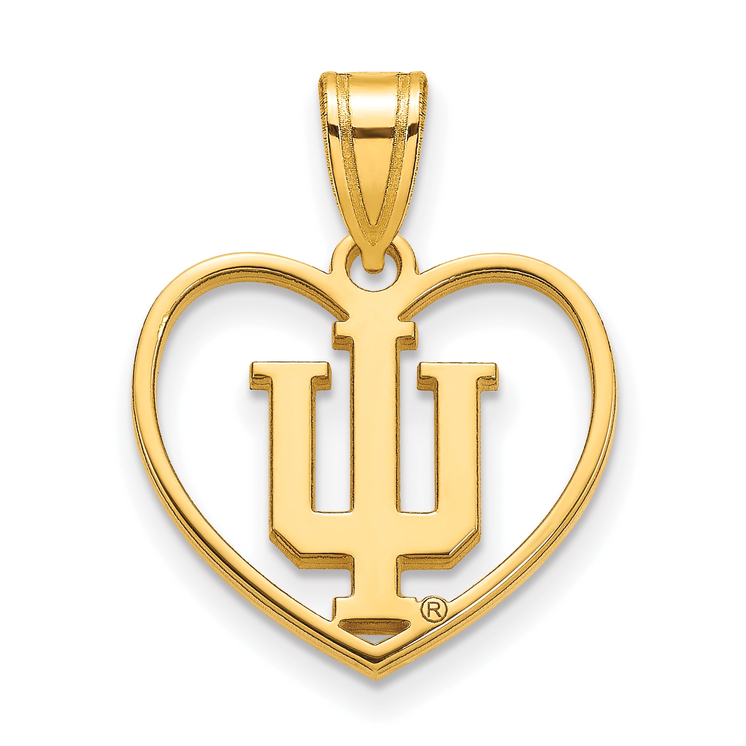 Vergoldet Sterlingsilber Logoart Indiana University I U Herz Anhänger