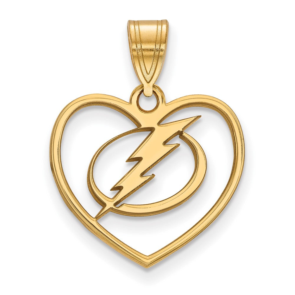 Vergoldet Sterlingsilber Nhl Logoart Tampa Bay Blitz Herz Anhänger
