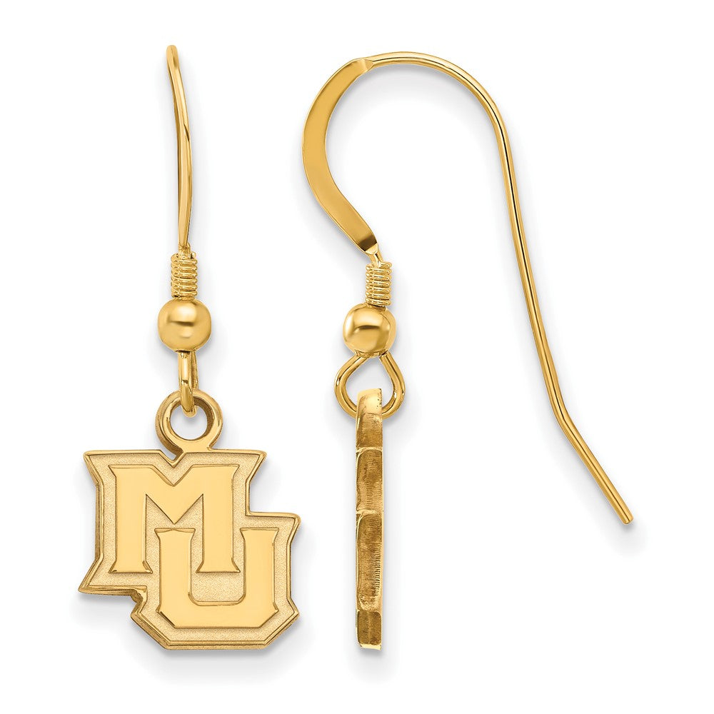 Vergoldet Sterlingsilber Logoart Marquette University M U Extra Klein Hängend Draht Ohrringe
