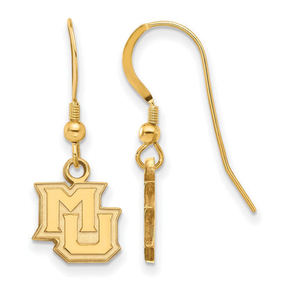 Vergoldet Sterlingsilber Logoart Marquette University M U Extra Klein Hängend Draht Ohrringe