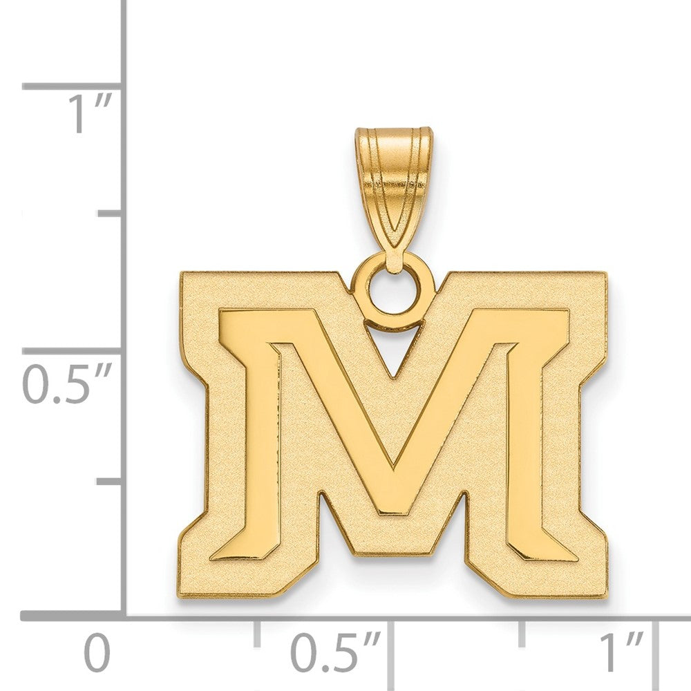 10K Gelbgold Logoart Montana State University Buchstabe M Mittel Anhänger