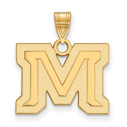 14K Gelbgold Logoart Montana State University Buchstabe M Mittel Anhänger