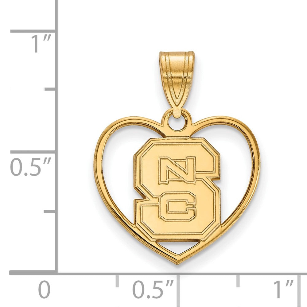 Vergoldet Sterlingsilber Logoart North Carolina State University N C S Herz Anhänger