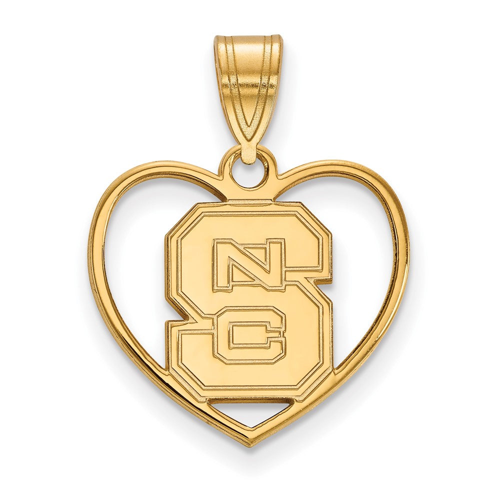 Vergoldet Sterlingsilber Logoart North Carolina State University N C S Herz Anhänger
