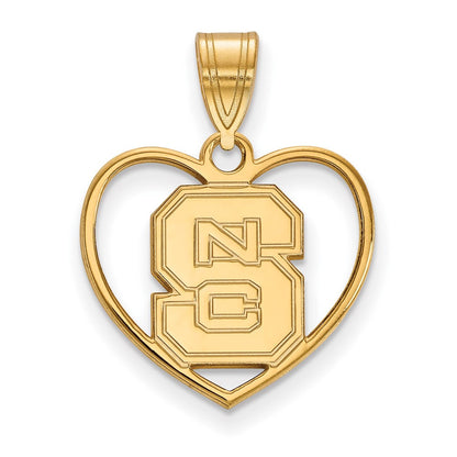 Vergoldet Sterlingsilber Logoart North Carolina State University N C S Herz Anhänger