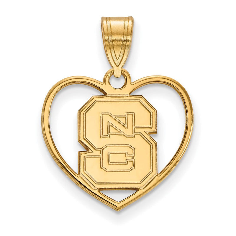 Vergoldet Sterlingsilber Logoart North Carolina State University N C S Herz Anhänger