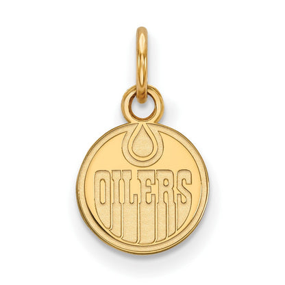 Vergoldet Sterlingsilber Nhl Logoart Edmonton Oilers Extra Klein Anhänger