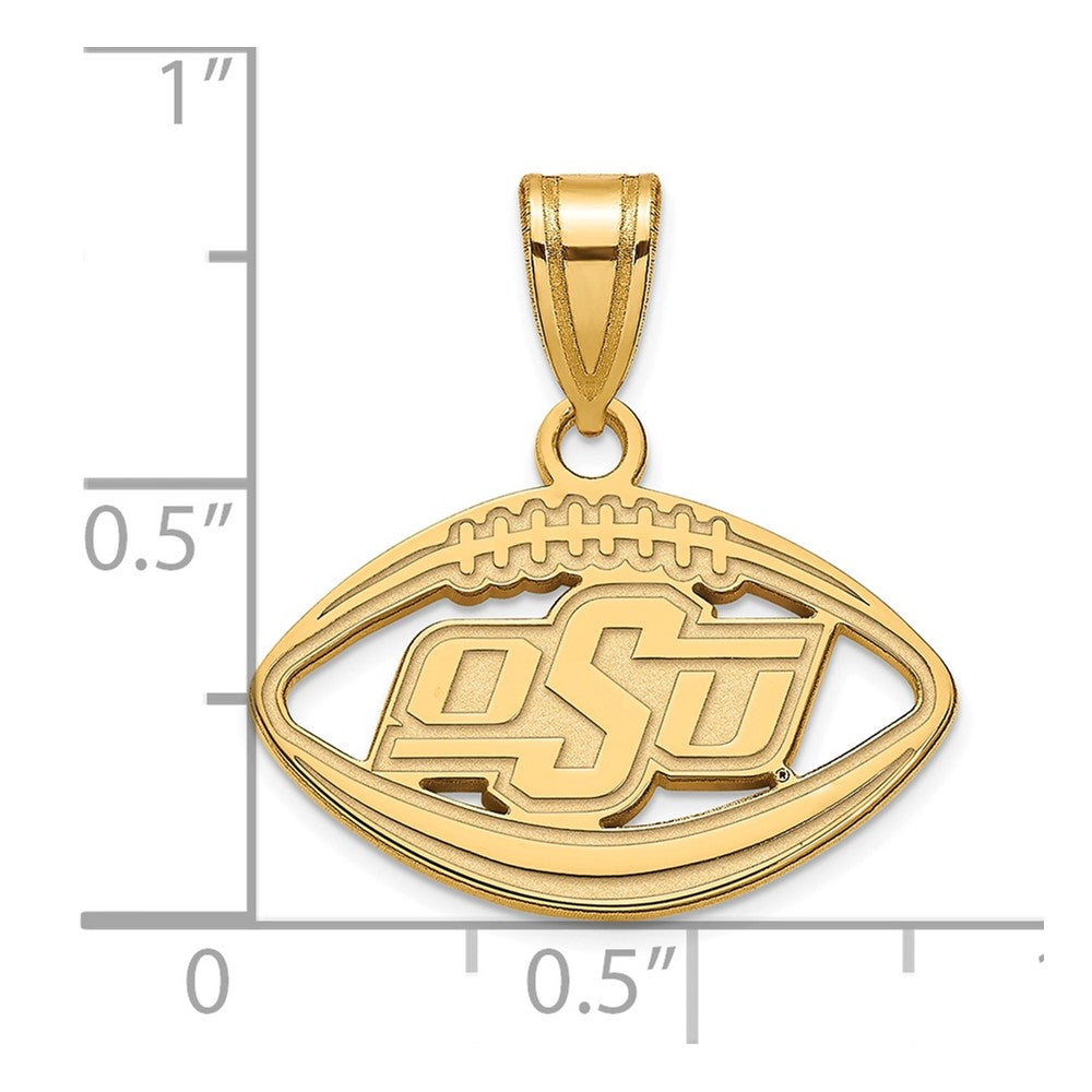 Vergoldet Sterlingsilber Logoart Oklahoma State University O S U Football Anhänger