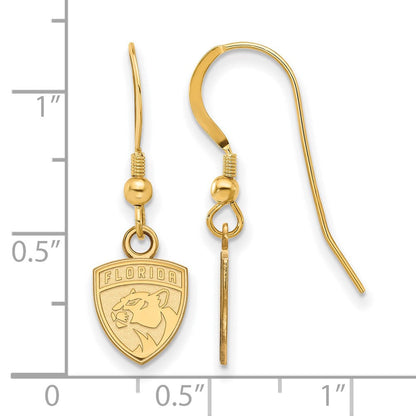 Vergoldet Sterlingsilber Nhl Logoart Florida Panthers Extra Klein Hängend Draht Ohrringe