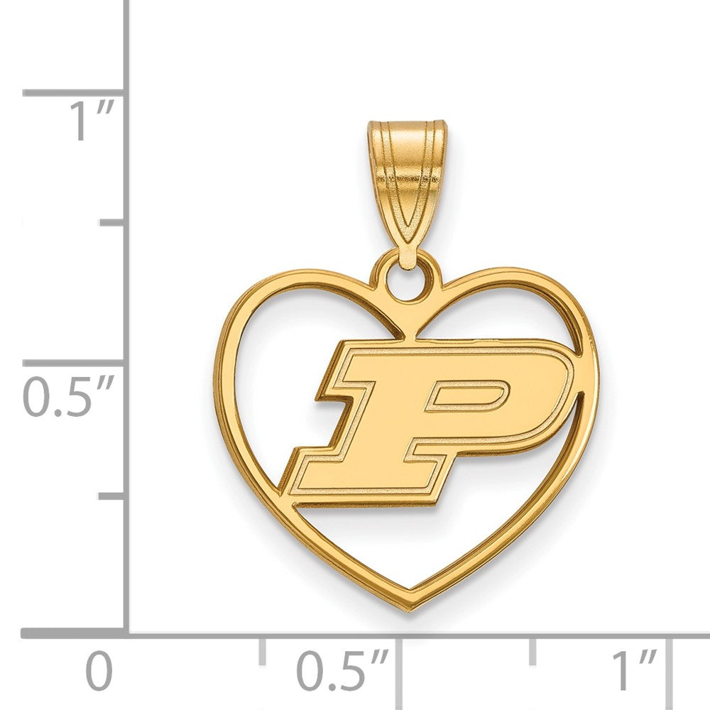 Vergoldet Sterlingsilber Logoart Purdue University Buchstabe P Herz Anhänger