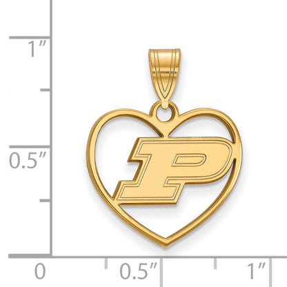 Vergoldet Sterlingsilber Logoart Purdue University Buchstabe P Herz Anhänger