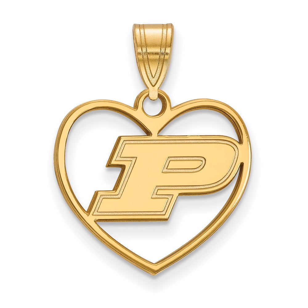 Vergoldet Sterlingsilber Logoart Purdue University Buchstabe P Herz Anhänger
