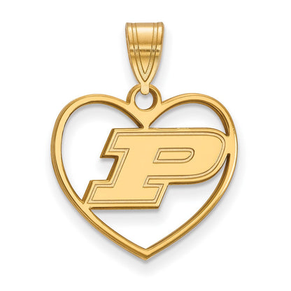 Vergoldet Sterlingsilber Logoart Purdue University Buchstabe P Herz Anhänger