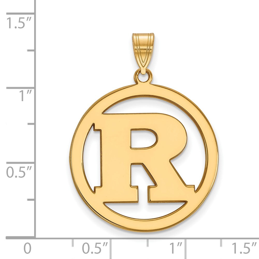 Vergoldet Sterlingsilber Logoart Rutgers University Buchstabe R Extra Groß Kreis Anhänger