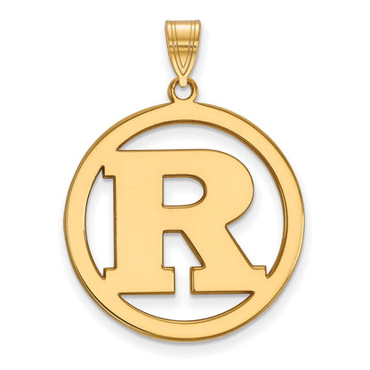 Vergoldet Sterlingsilber Logoart Rutgers University Buchstabe R Extra Groß Kreis Anhänger