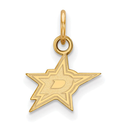 Vergoldet Sterlingsilber Nhl Logoart Dallas Sterne Extra Klein Anhänger