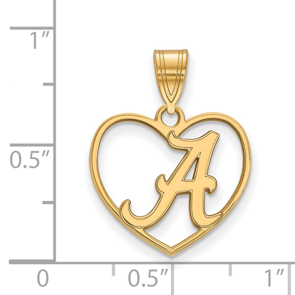 Vergoldet Sterlingsilber Logoart University Of Alabama Buchstabe A Herz Anhänger
