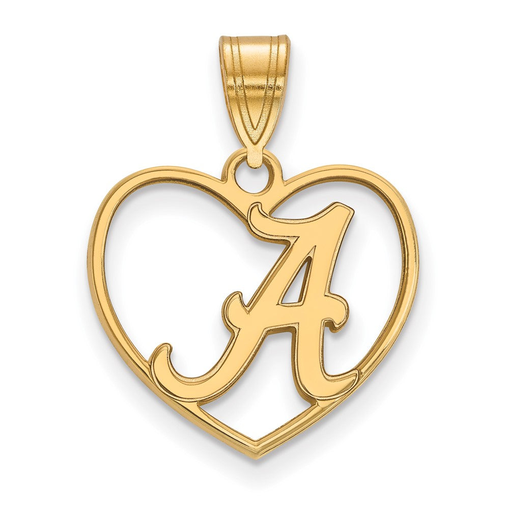 Vergoldet Sterlingsilber Logoart University Of Alabama Buchstabe A Herz Anhänger