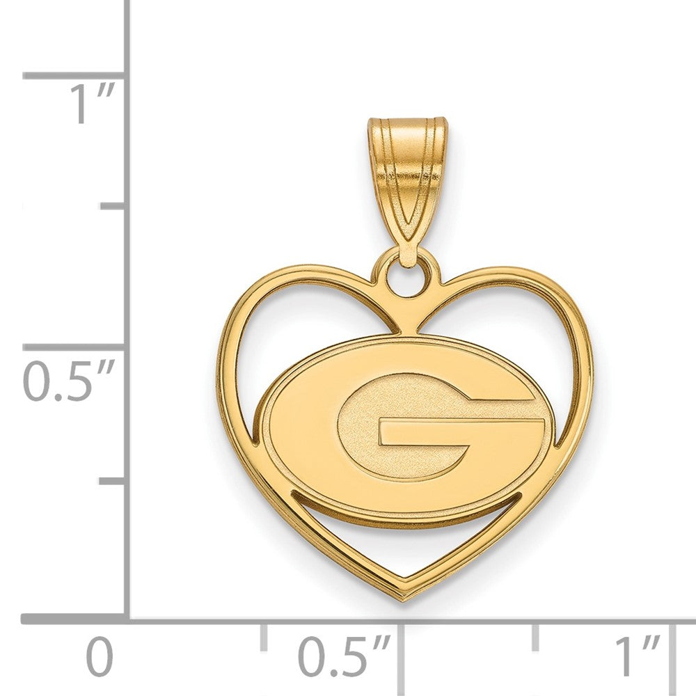 Vergoldet Sterlingsilber Logoart University Of Georgia Buchstabe G Herz Anhänger