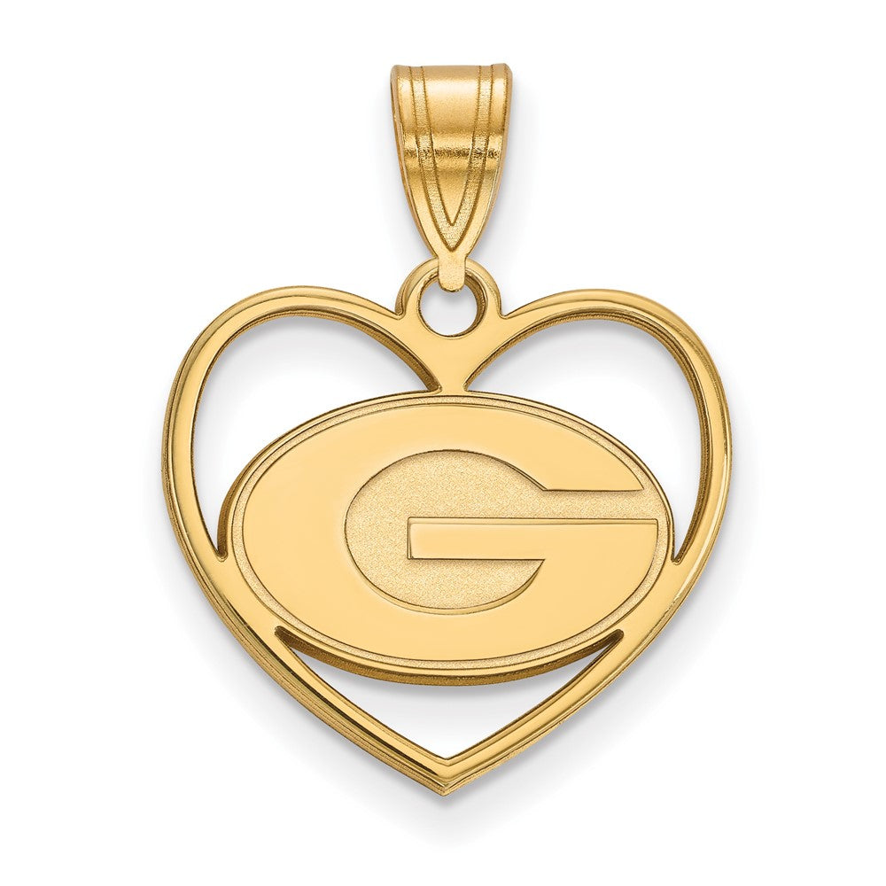 Vergoldet Sterlingsilber Logoart University Of Georgia Buchstabe G Herz Anhänger