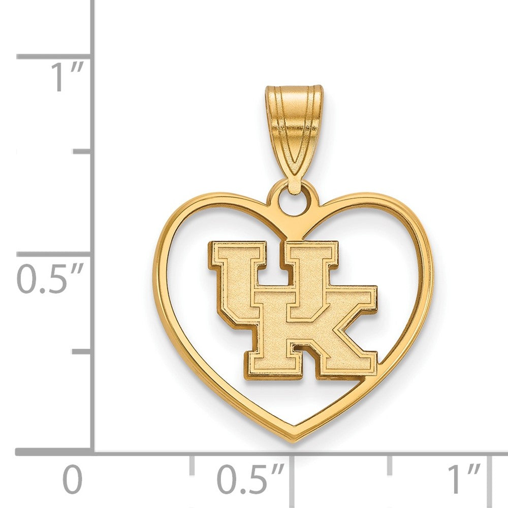 Vergoldet Sterlingsilber Logoart University Of Kentucky U K Herz Anhänger