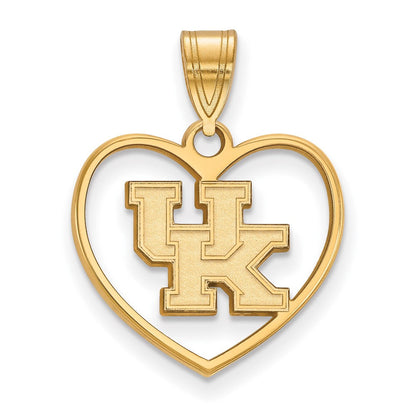 Vergoldet Sterlingsilber Logoart University Of Kentucky U K Herz Anhänger