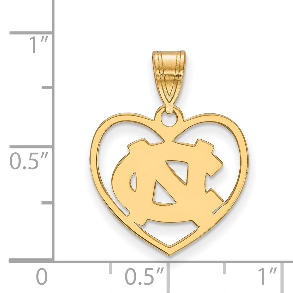 Vergoldet Sterlingsilber Logoart University Of North Carolina N C Herz Anhänger