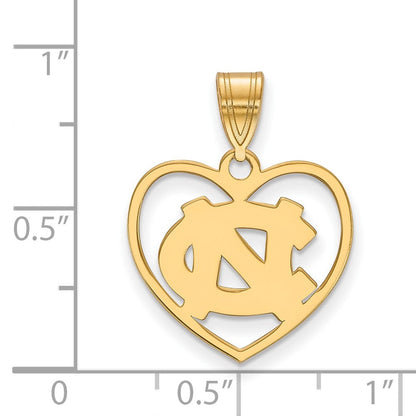 Vergoldet Sterlingsilber Logoart University Of North Carolina N C Herz Anhänger