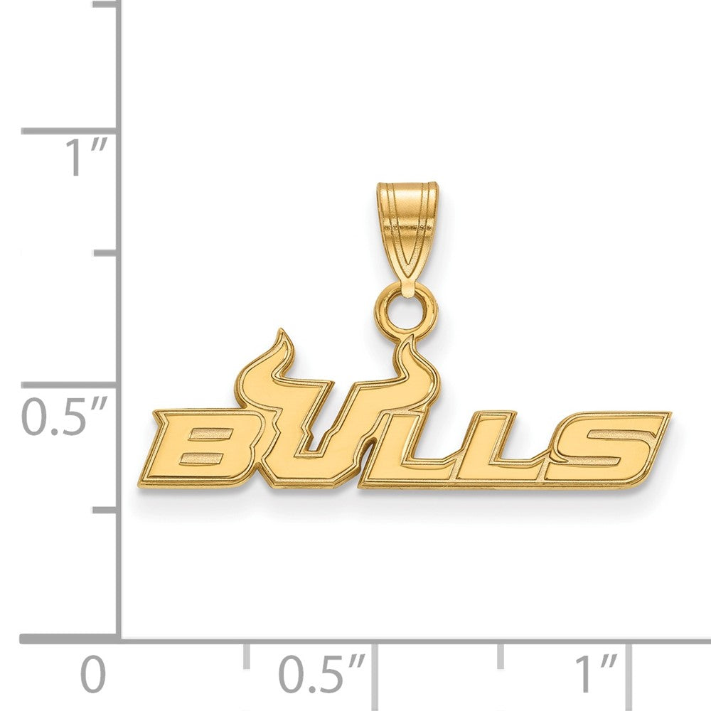 Vergoldet Sterlingsilber Logoart University Of South Florida Bulls Klein Anhänger