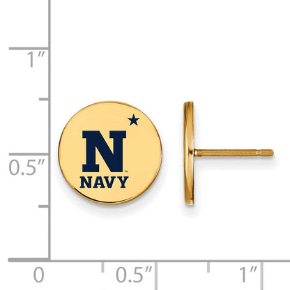Vergoldet Sterlingsilber Logoart Us Naval Akademie Klein Emailliert Plättchen Ohrstecker