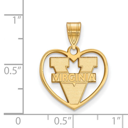 Vergoldet Sterlingsilber Logoart University Of Virginia Herz Anhänger