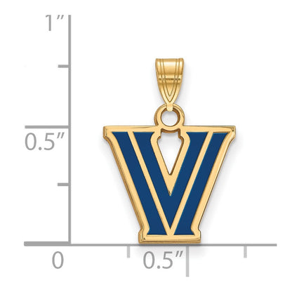 Vergoldet Sterlingsilber Logoart Villanova University Buchstabe V Klein Emailliert Anhänger