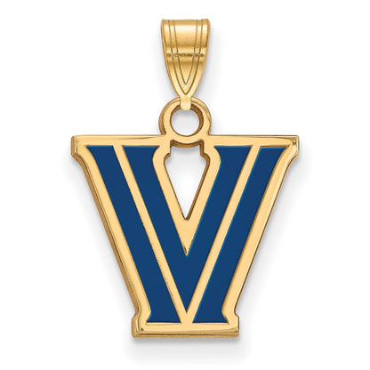 Vergoldet Sterlingsilber Logoart Villanova University Buchstabe V Klein Emailliert Anhänger