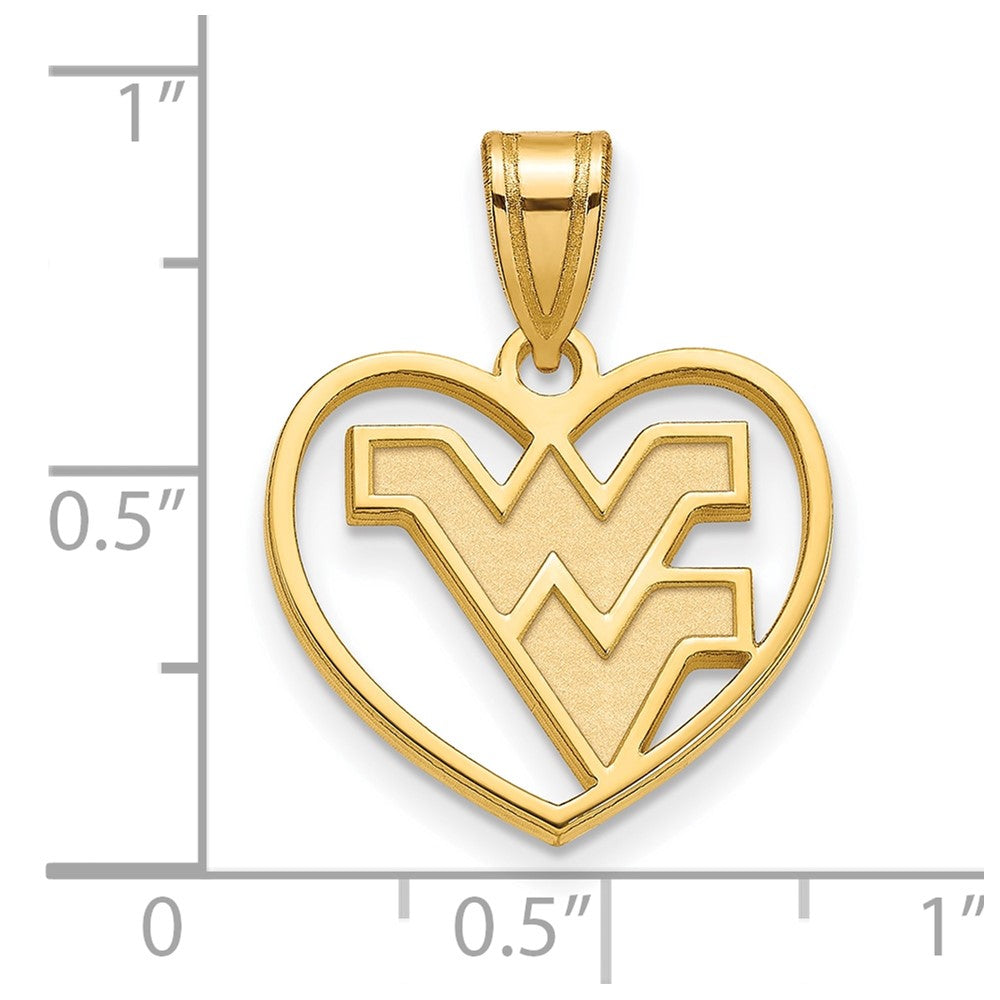 Vergoldet Sterlingsilber Logoart West Virginia University W V Herz Anhänger