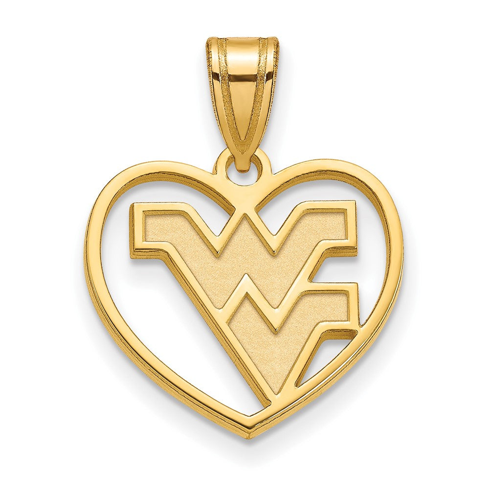 Vergoldet Sterlingsilber Logoart West Virginia University W V Herz Anhänger