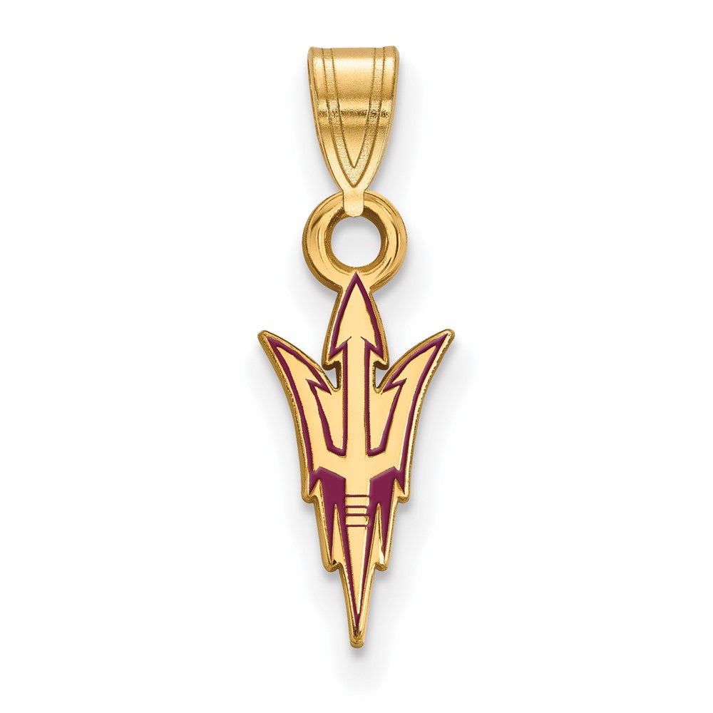 Vergoldet Sterlingsilber Logoart Arizona State University Pitchfork Klein Emailliert Anhänger