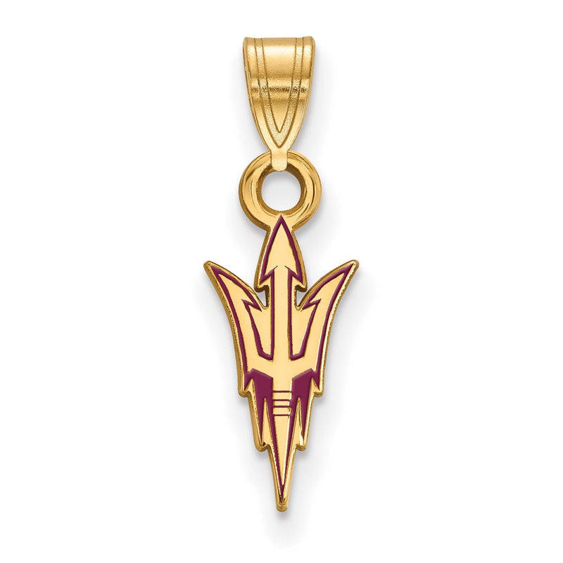 Vergoldet Sterlingsilber Logoart Arizona State University Pitchfork Klein Emailliert Anhänger
