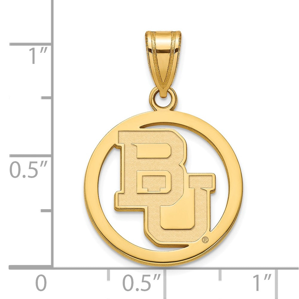 Vergoldet Sterlingsilber Logoart Baylor University Bears Mittel Kreis Anhänger