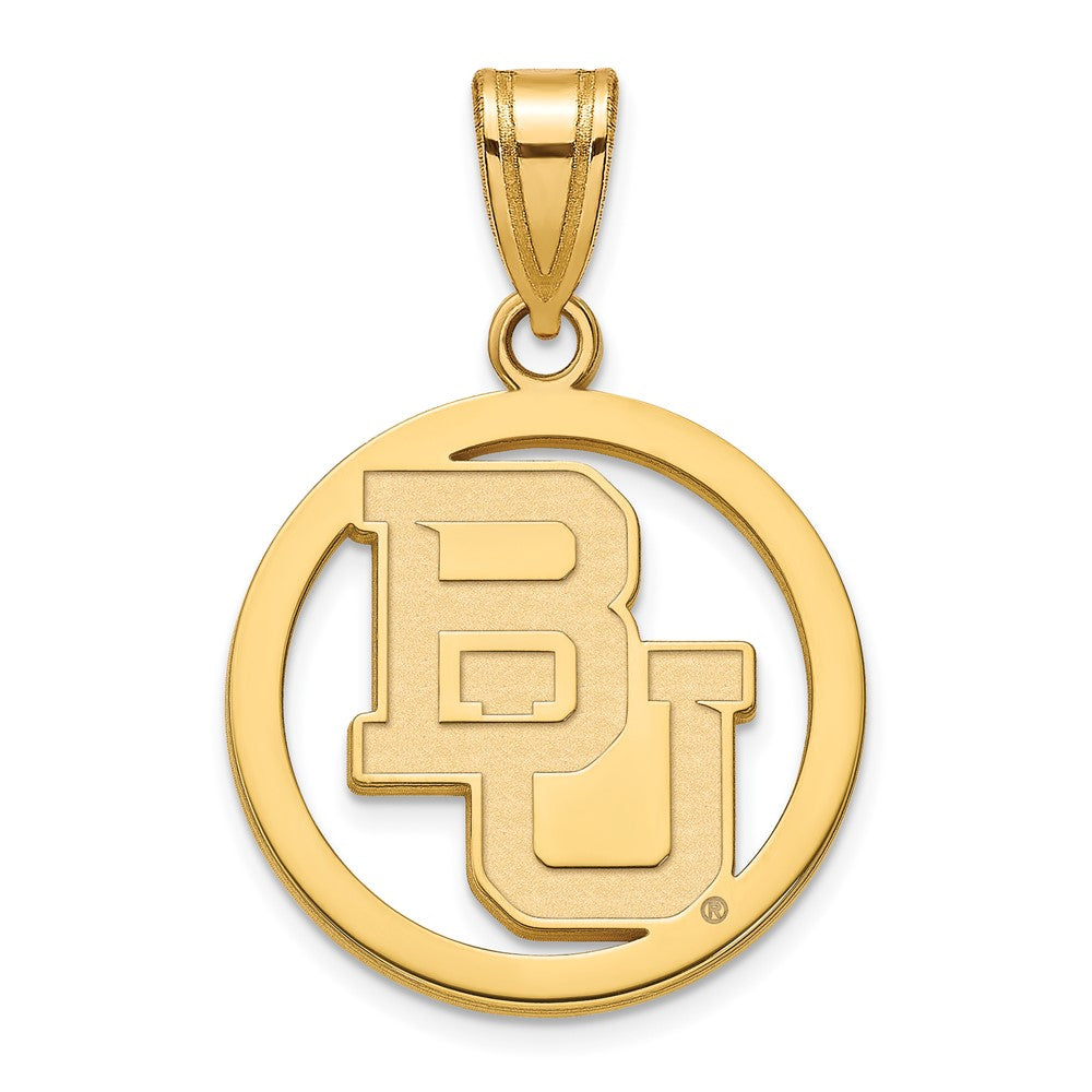 Vergoldet Sterlingsilber Logoart Baylor University Bears Mittel Kreis Anhänger