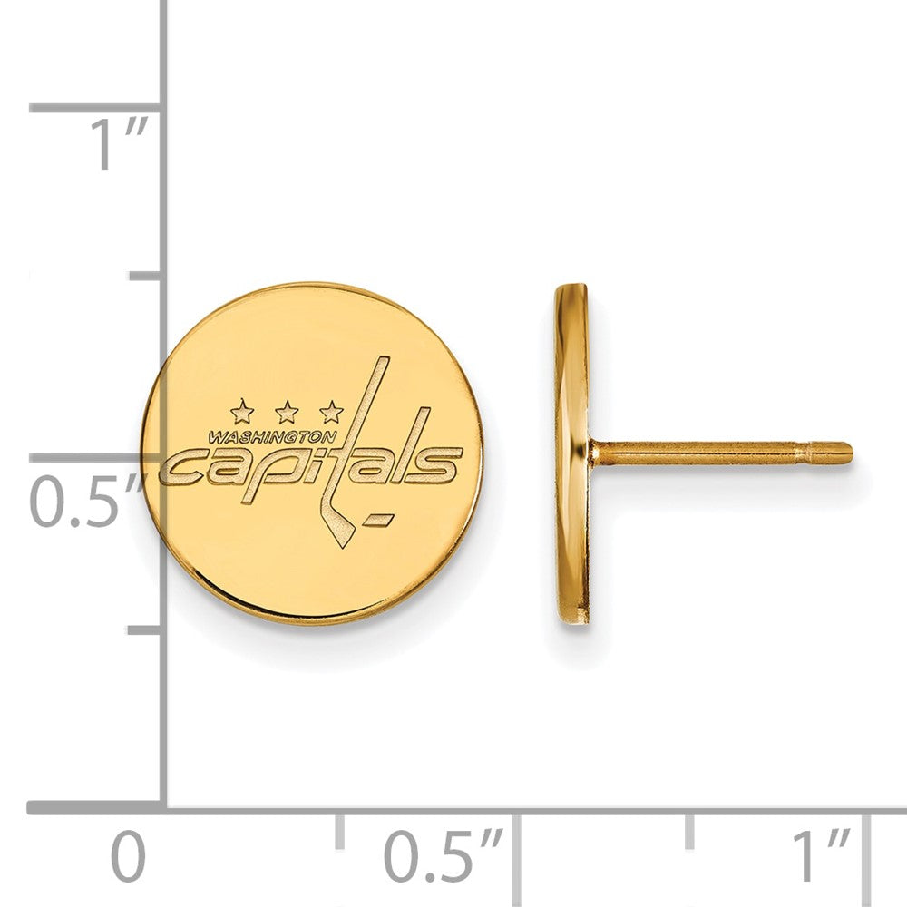 Vergoldet Sterlingsilber Nhl Logoart Washington Capitals Klein Plättchen Ohrstecker