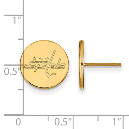 Vergoldet Sterlingsilber Nhl Logoart Washington Capitals Klein Plättchen Ohrstecker